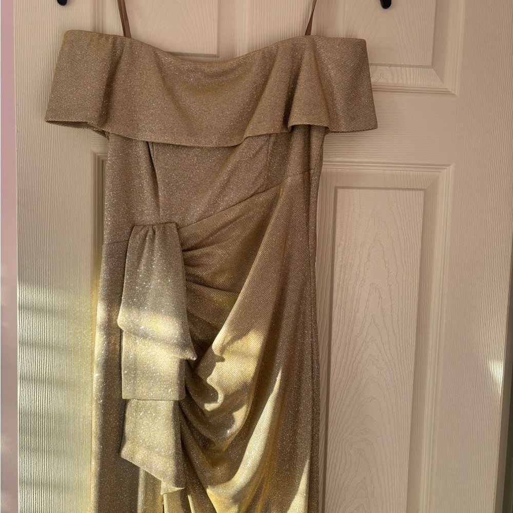 Glamorous Strapless Gold Dress